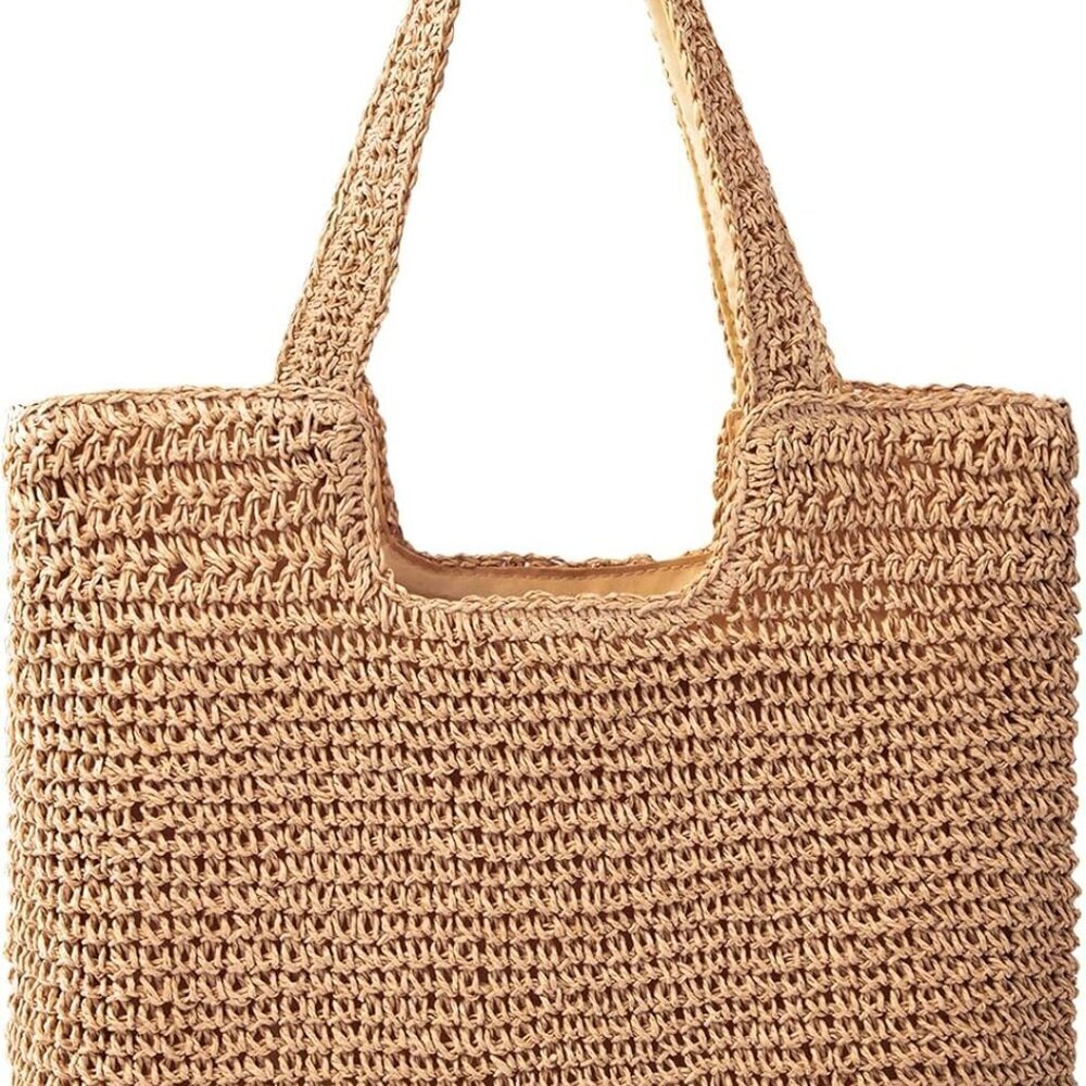 Women Beach Bag Woven Tote Summer Hollow Shoulder Handbag Unique Gift